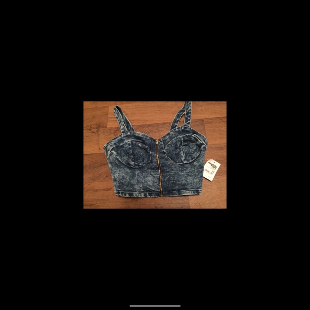 Jean crop top bustier